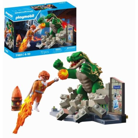 Playmobil - Jucarie de rol Lupta eroului cu soparla uriasa - imagine 7